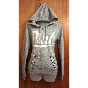 Victoria's Secret PINK activewear Fleece Campus Hoodie Sweatshirt  Gray M